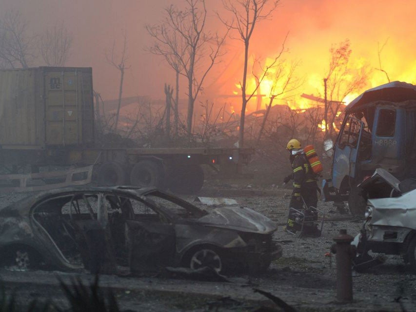 Fires are still burning in the port city of Tianjin