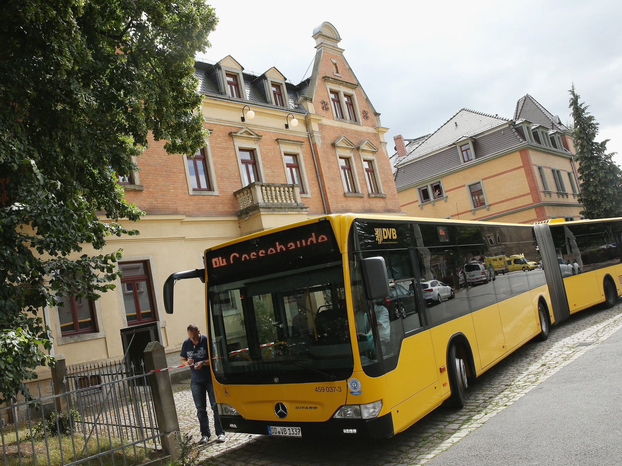 At least three people boarded the bus (not pictured) in Ingolstadt