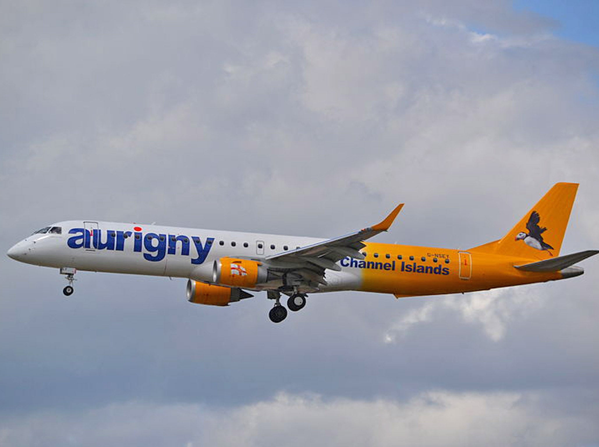 An Aurigny jet which was hit by lightning