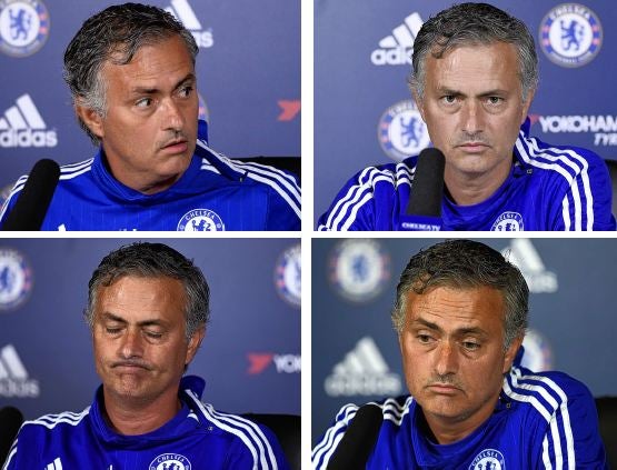 The many faces of Jose Mourinho during yesterday’s press conference