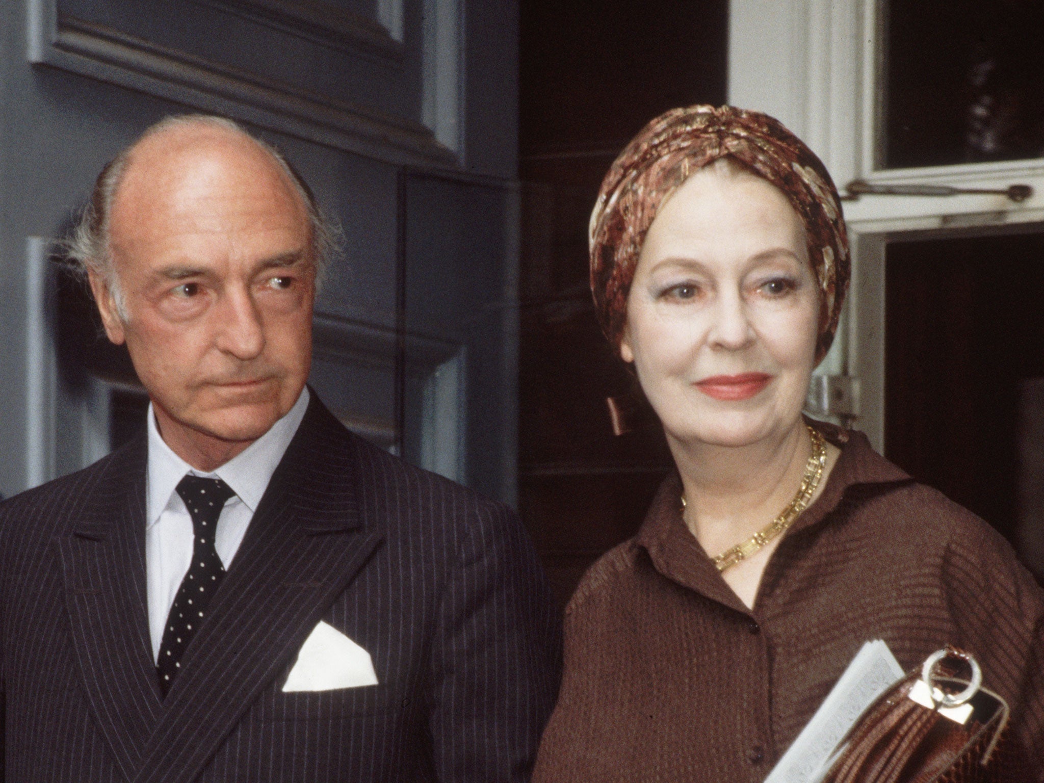 The Former Minister of War John Profumo with his wife, the actress Valerie Hobson, in 1985