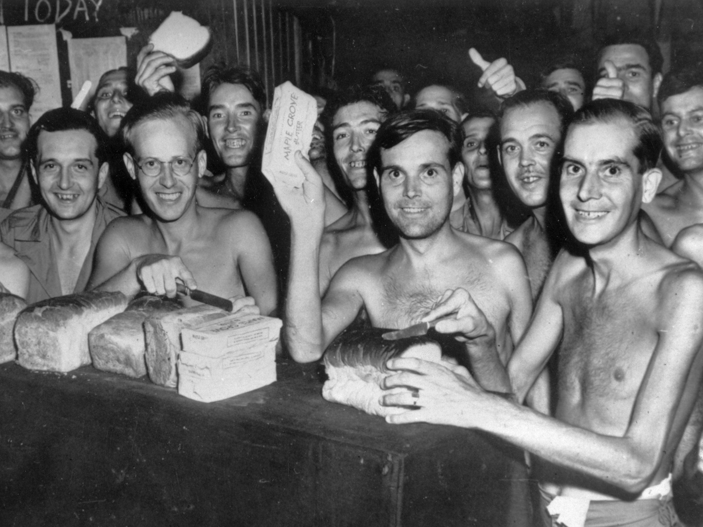 Allied Prisoners of War after being liberated