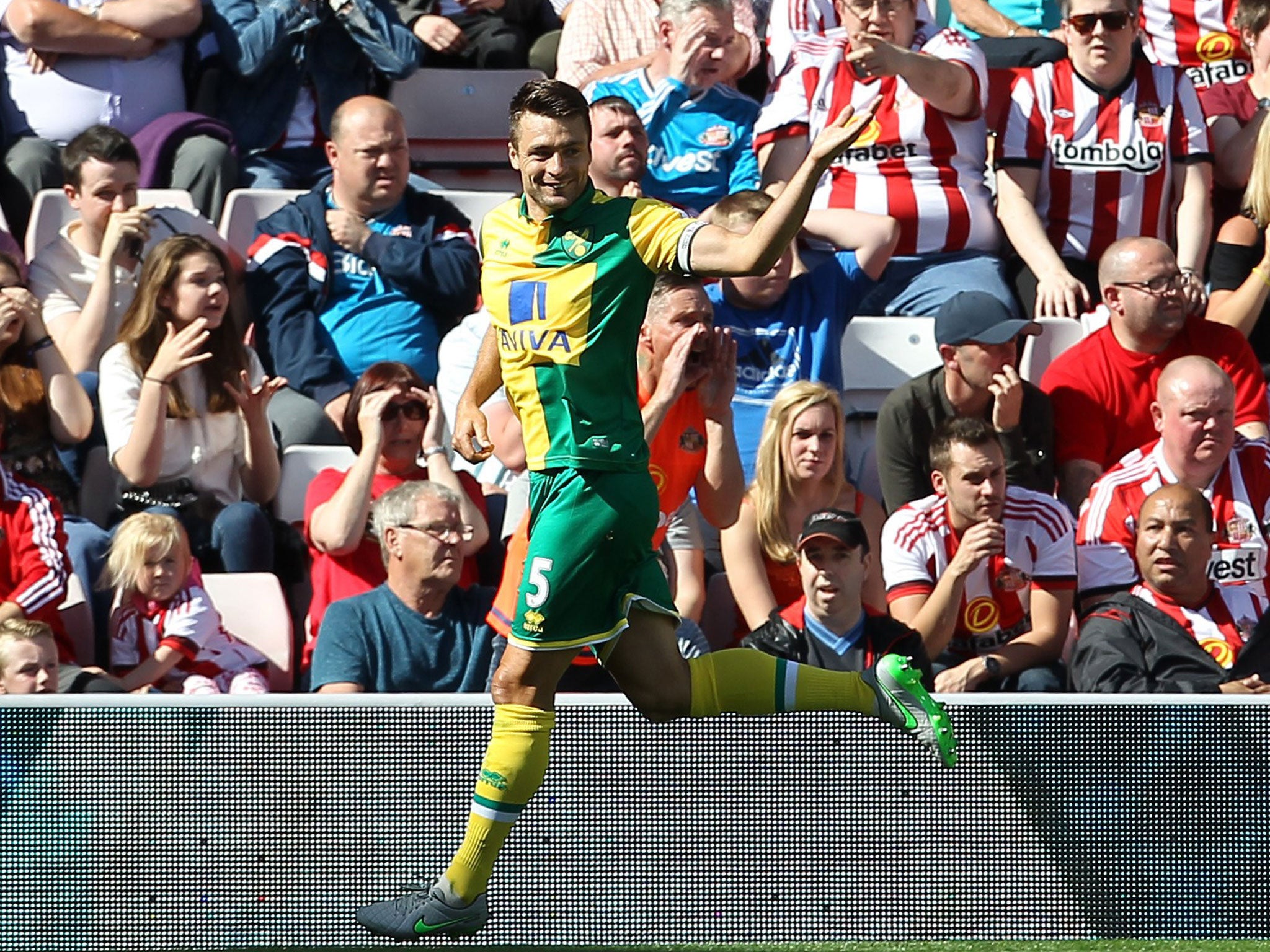 Russell Martin celebrates his fortuitous strike