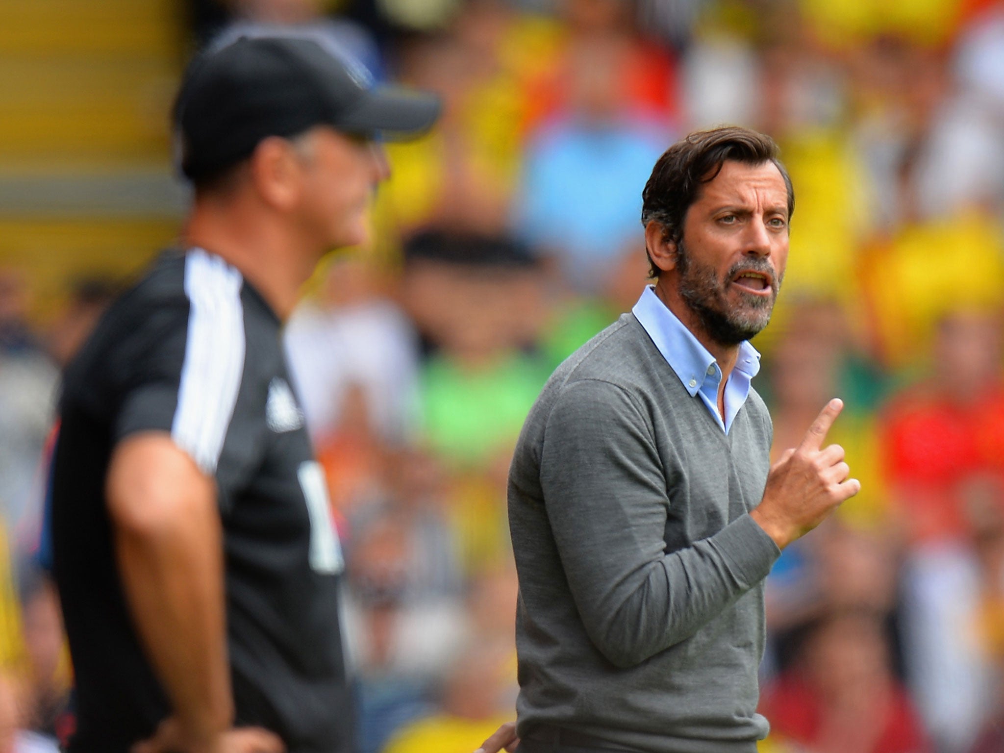 Quique Flores and Tony Pulis watch on at Vicarage Road