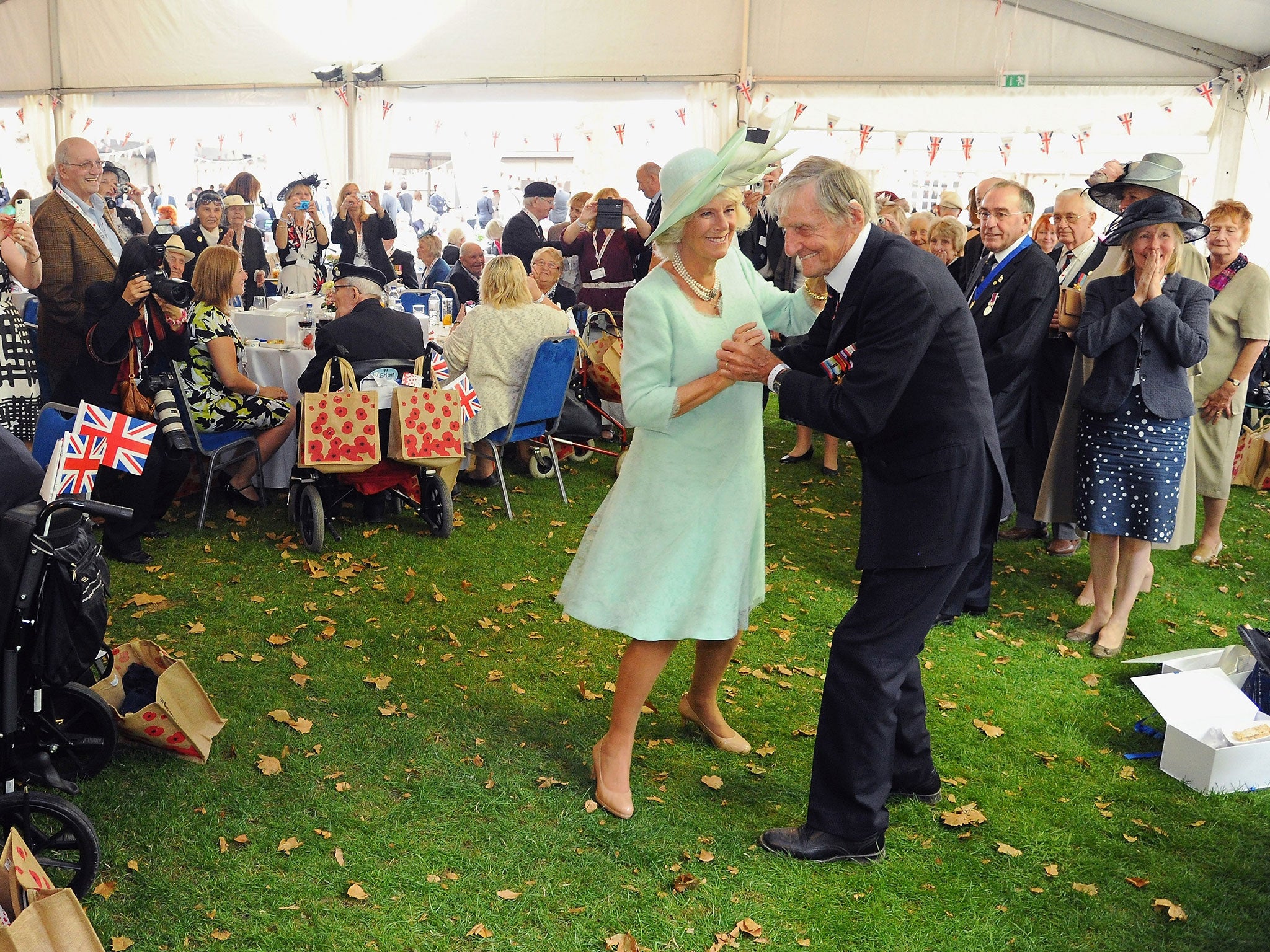 Duchess of Cornwall dances with veteran Jim Booth