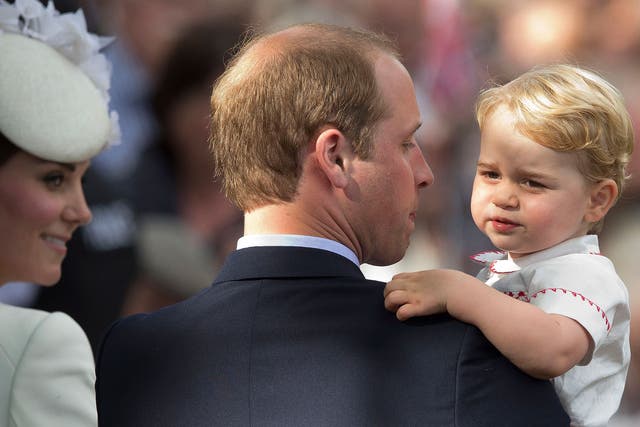 The Duke of Cambridge wants only sanctioned pictures, such as this of George at his sister’s christening, to be used by the media