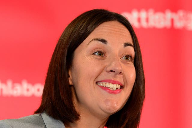 Kezia Dugdale as she is elected Scottish Labour leader in Stirling