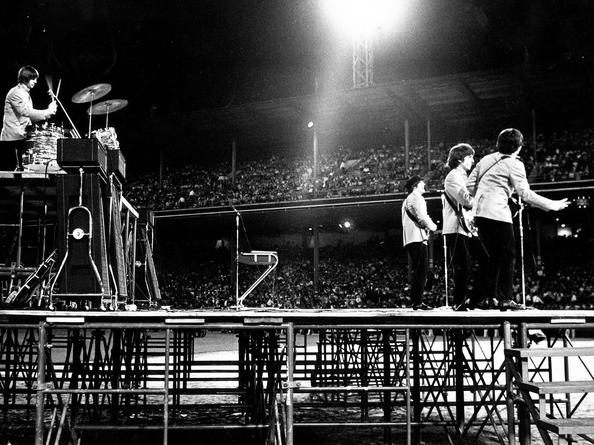 The Beatles on stage