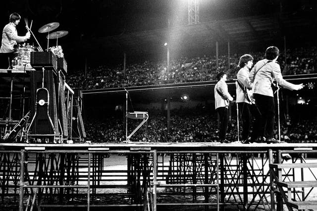 The Beatles on stage