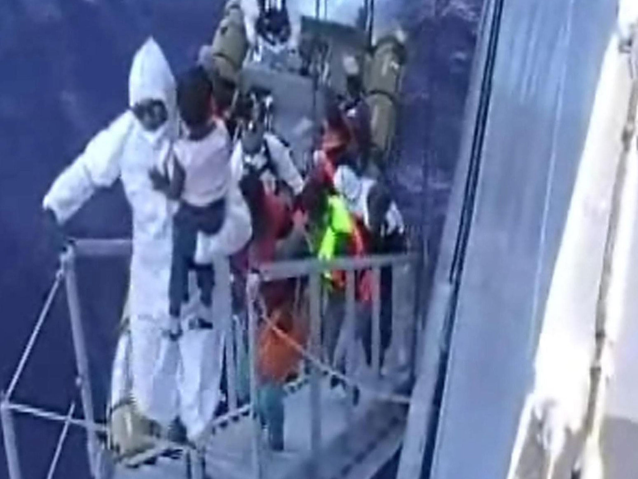 Passengers rescued by the Italian navy included women and children