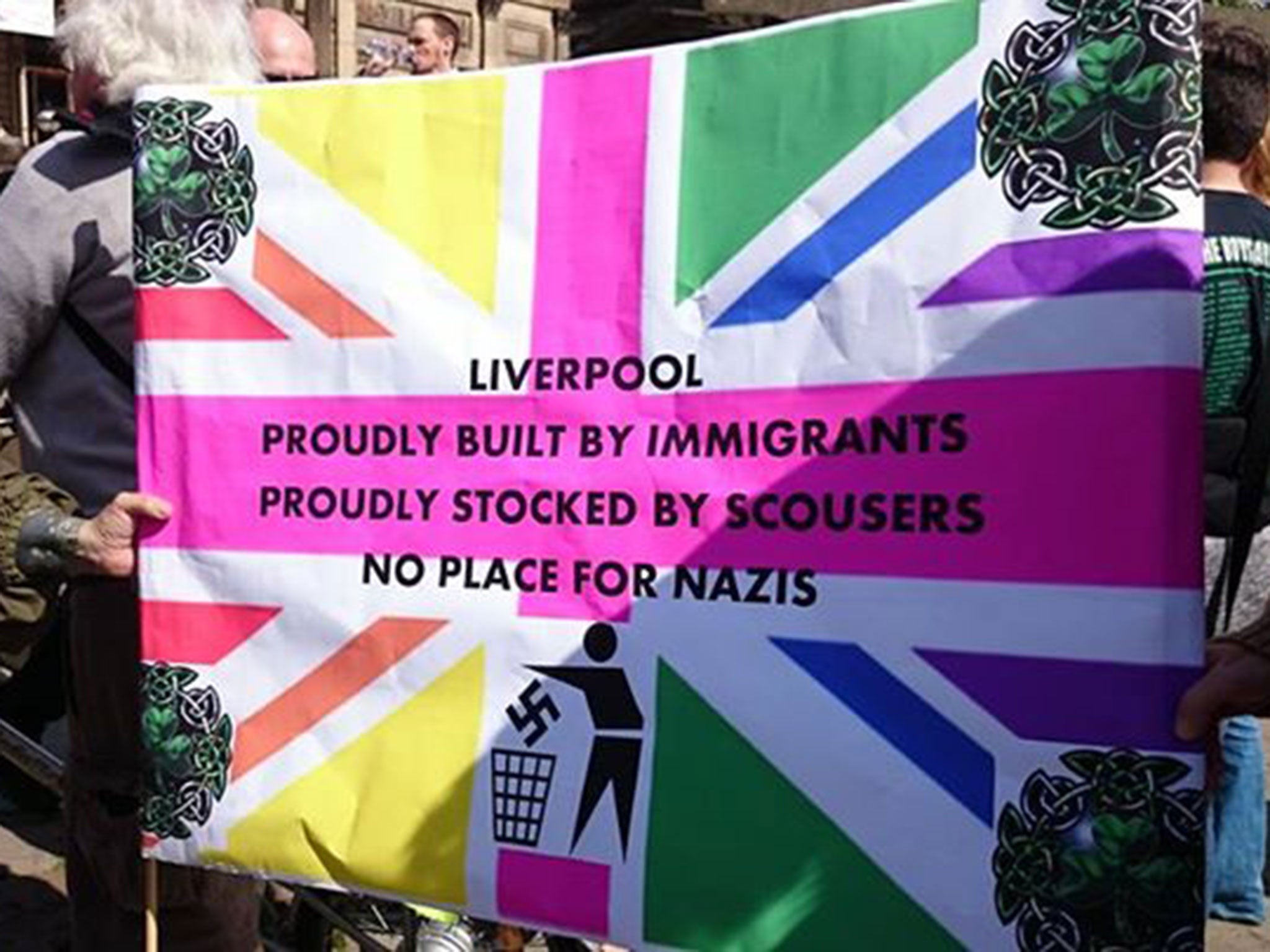 Anti-Fascism protestors staged a counter rally in the city