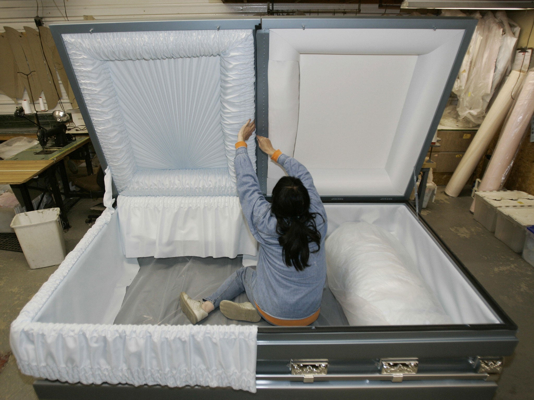 An increasing number of Scottish families are ordering US-style caskets, like this one produced by the Goliath Casket Company, in Indianna (Getty)