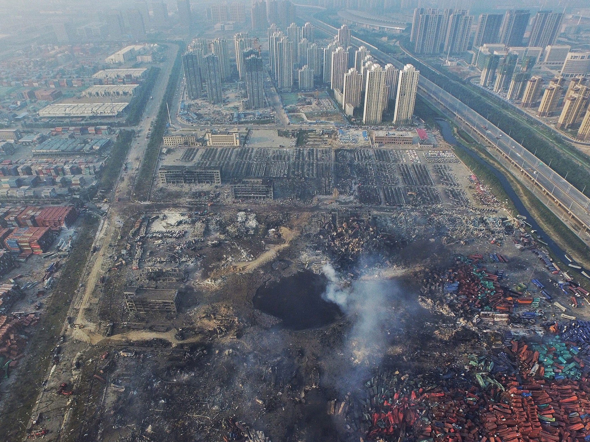 The site of the explosion in Tianjin (EPA)
