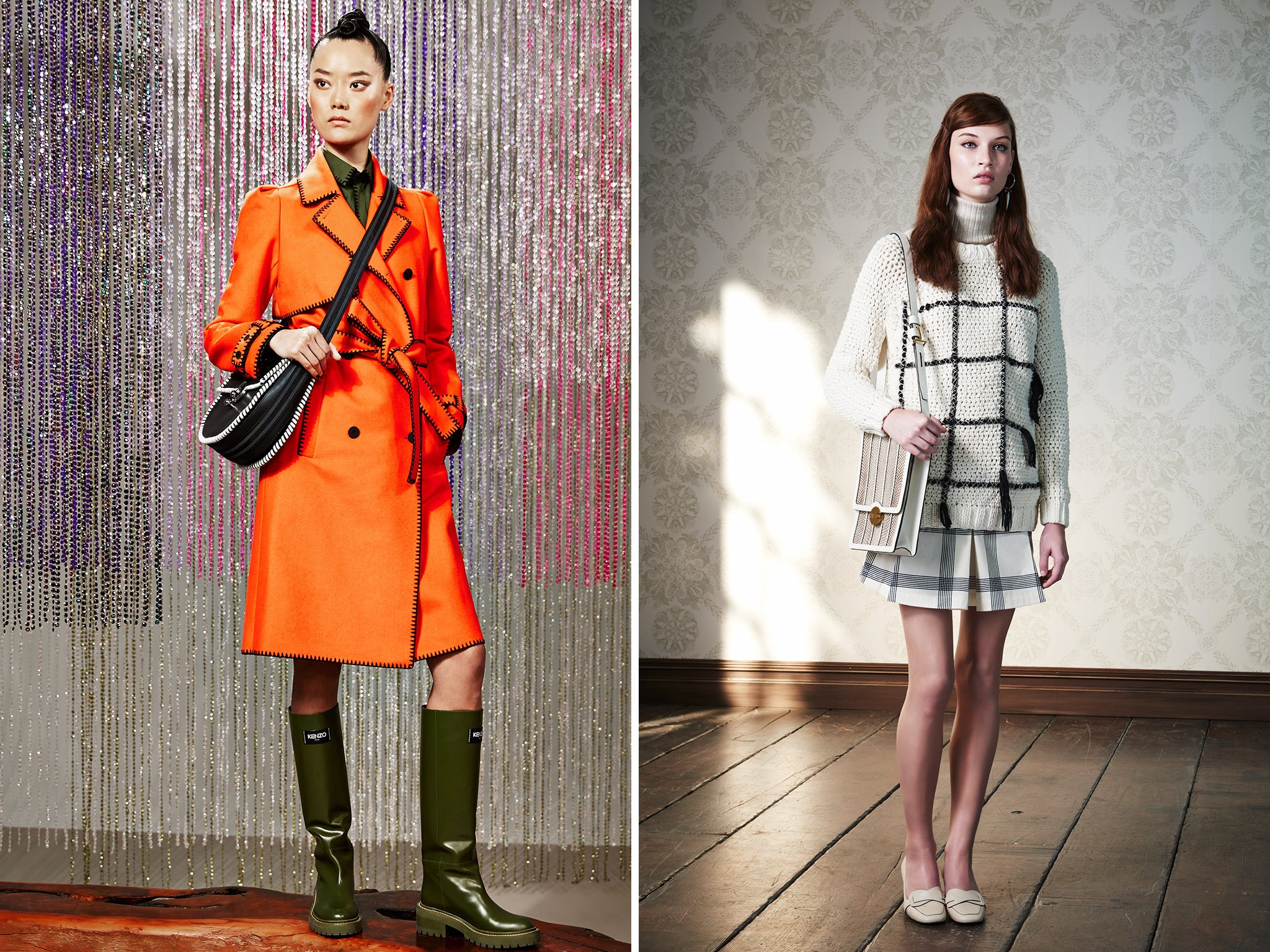 (L to R): Kenzo and Tory Burch pre-fall ’15
