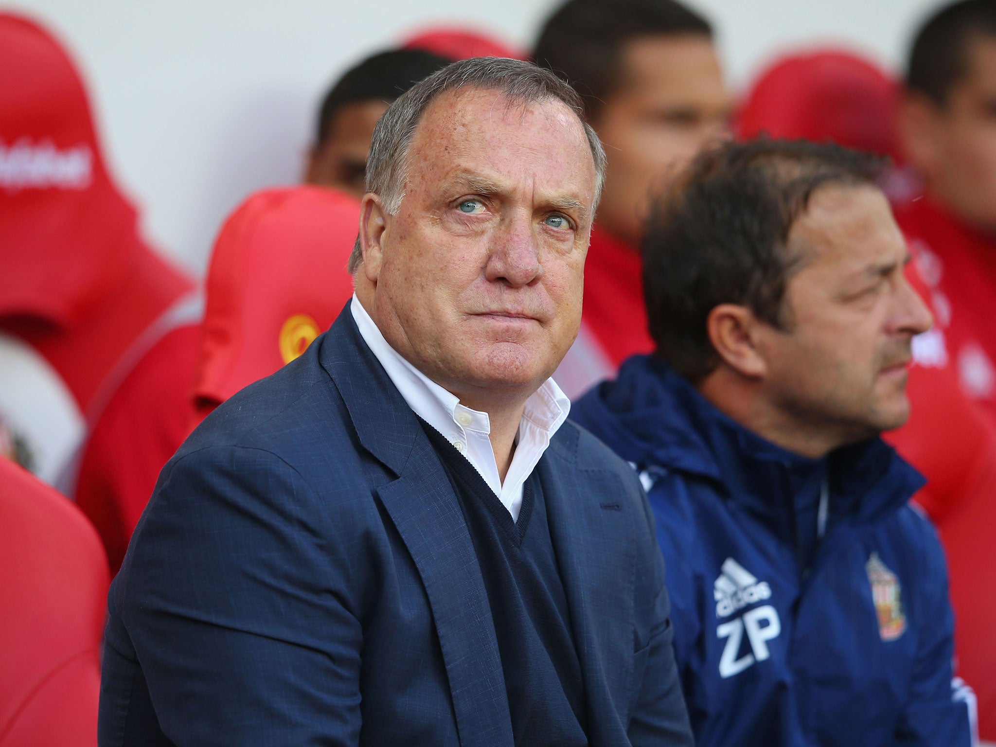 Sunderland manager Dick Advocaat looks on during the 3-0 defeat to Norwich