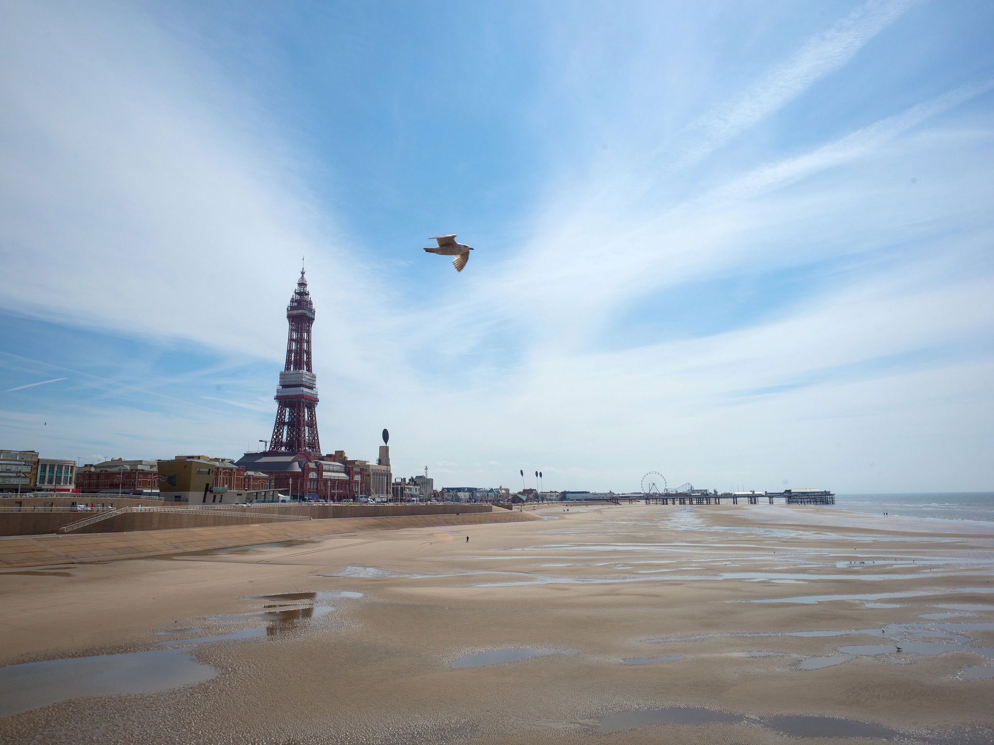 Michael Cartwright, 60, found the body at the sea wall in Bispham, two miles north of the famous Blackpool Tower