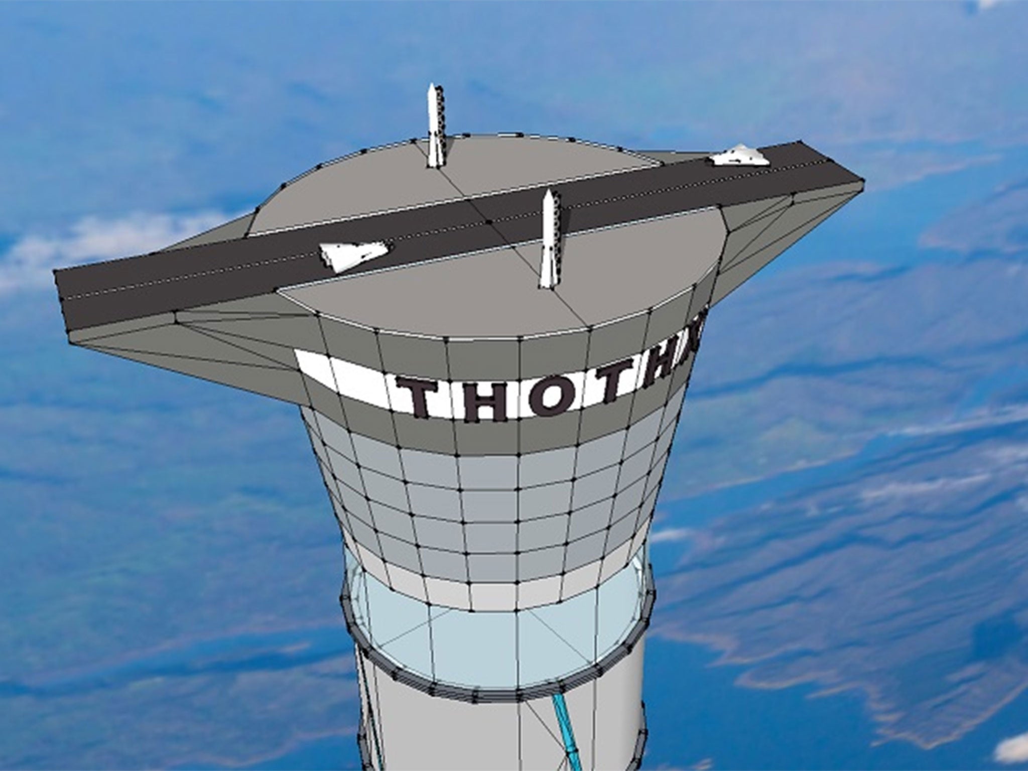 Canadian space company Thoth Technology said the 20km tower would make flying to outer space like 'taking a passenger jet' (Thoth)