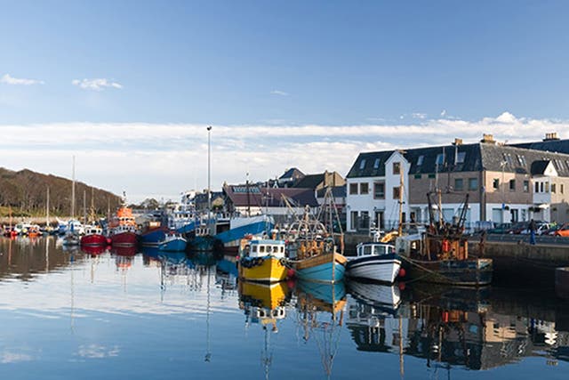 Stornoway harbour, the capital of the Eilean Siar chain of islands in the Outer Hebrides