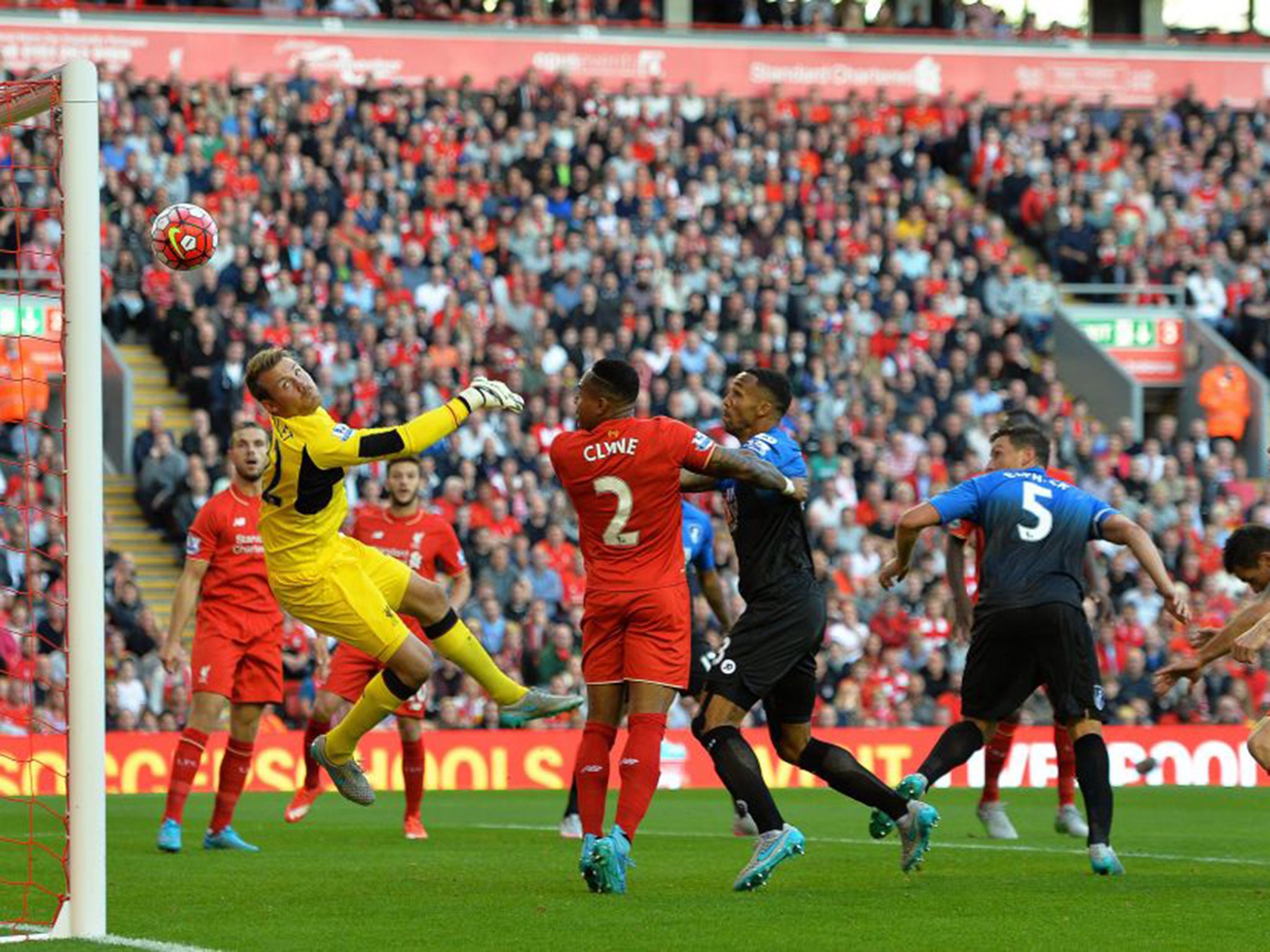 Tommy Elphick had a header harshly ruled out for a foul on Dejan Lovren