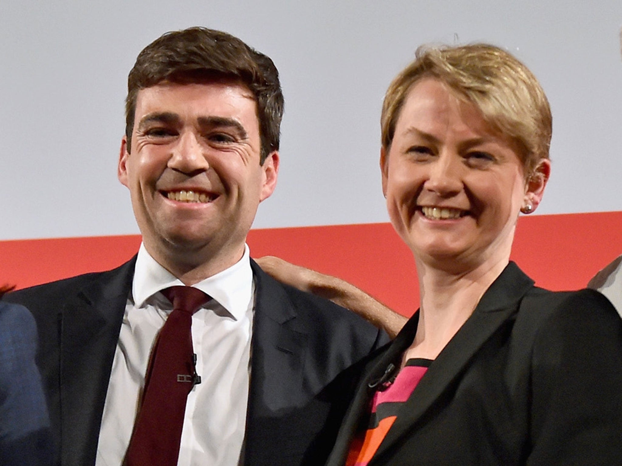 Yvette Cooper, right, has challenged Andy Burnham, left, to pull out of the Labour leadership contest, as she accused him of being too similar to front-runner Jeremy Corbyn