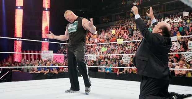 Heyman bows down to Lesnar as he returns to Minneapolis