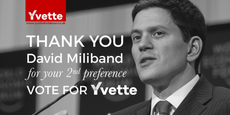 Why is Yvette Cooper so happy to be David's second choice?
