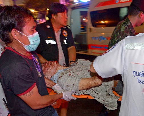 The bomb detonated outside the Erawan shrine at 7pm local time killing at least 22 and injuring many others