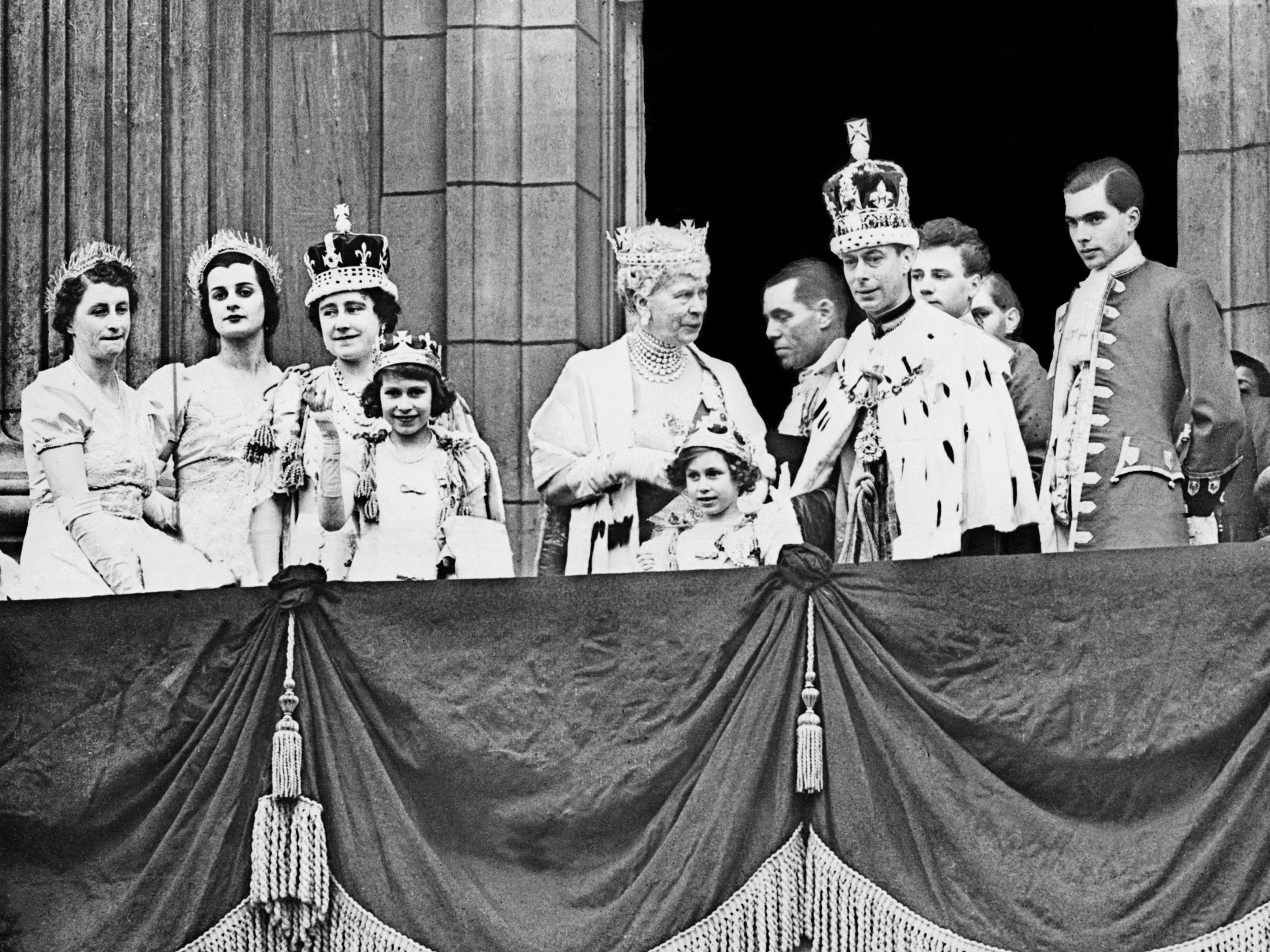 The coronation of King George VI in 1937. Elizabeth, aged 10, became the heir apparent to the throne