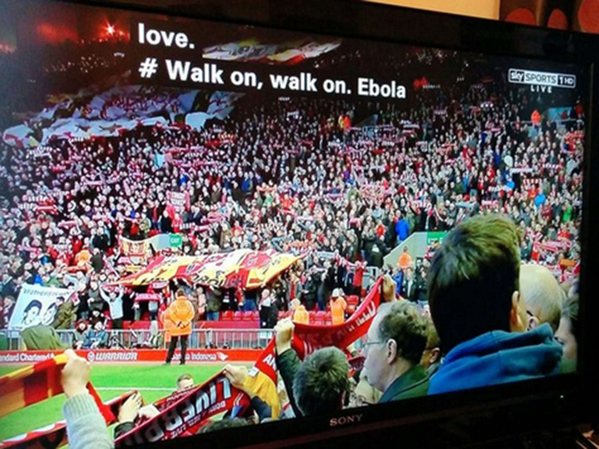 The subtitles to 'You'll Never Walk Alone' mistakenly include the word Ebola