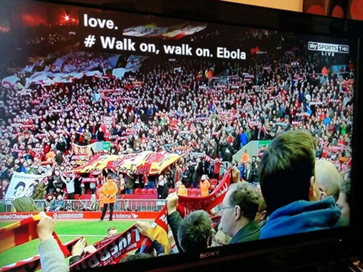 Liverpool S You Ll Never Walk Alone Has Lyrics Changed During Sky Sports Coverage To Include The Word Ebola The Independent The Independent