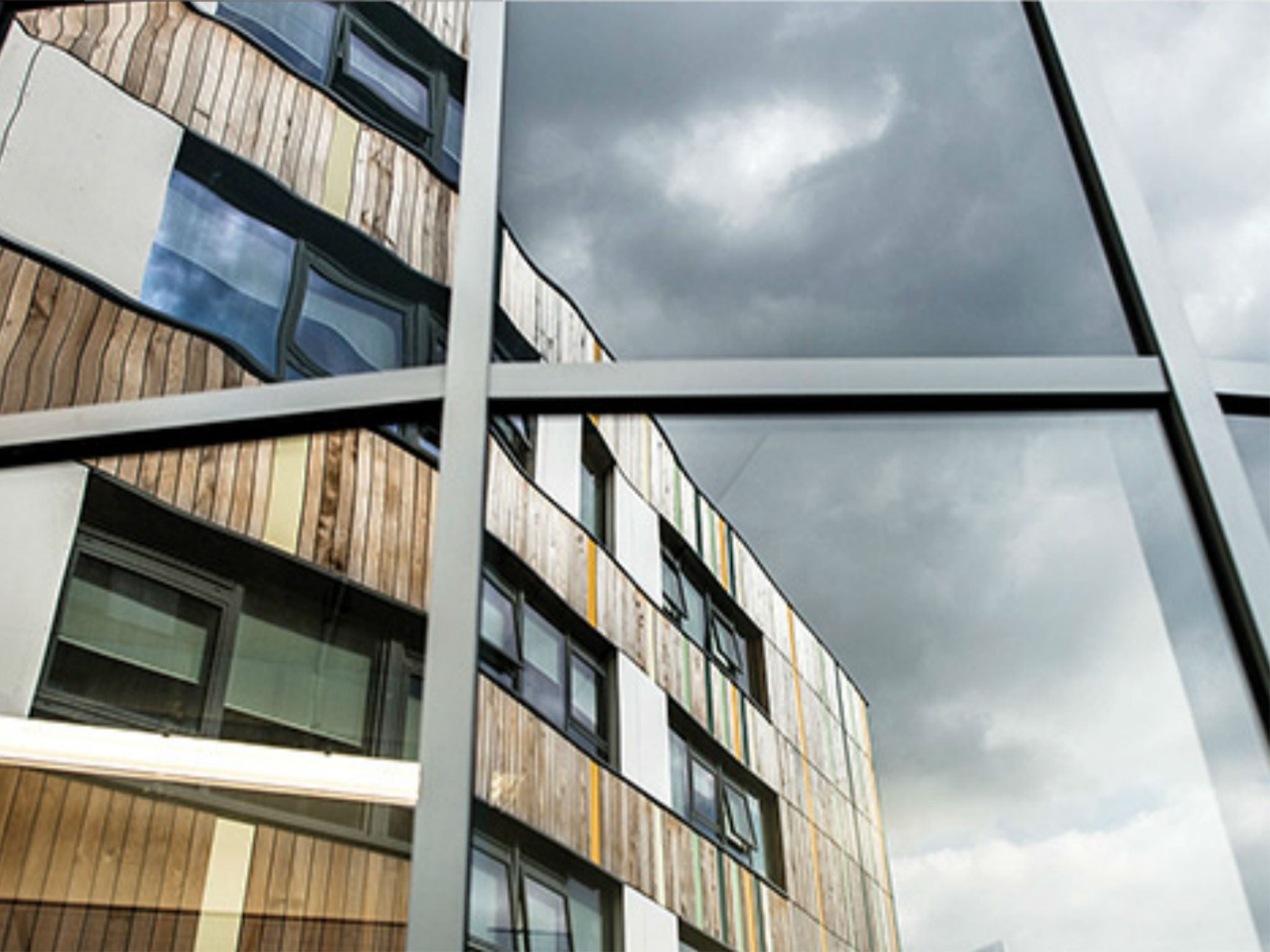 An image from Crest Academies' website showing its expensive new campus building