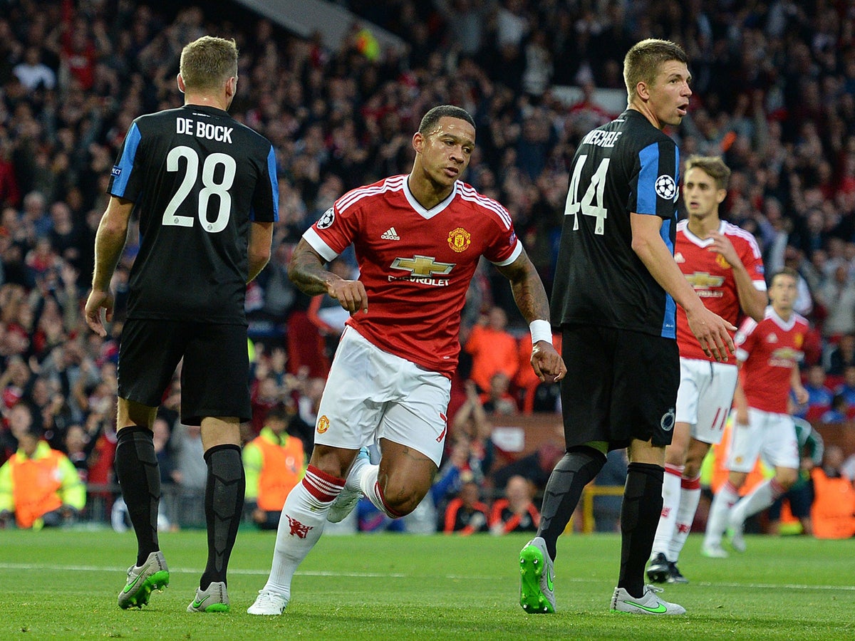Manchester United vs Club Brugge match report: Memphis Depay puts United on  way to Champions League group stage | The Independent | The Independent