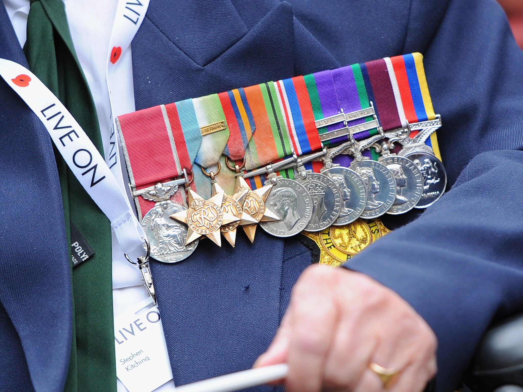 A British armed forces veteran at the 70th Anniversary commemorations of VJ Day at Westminster Abbey last week
