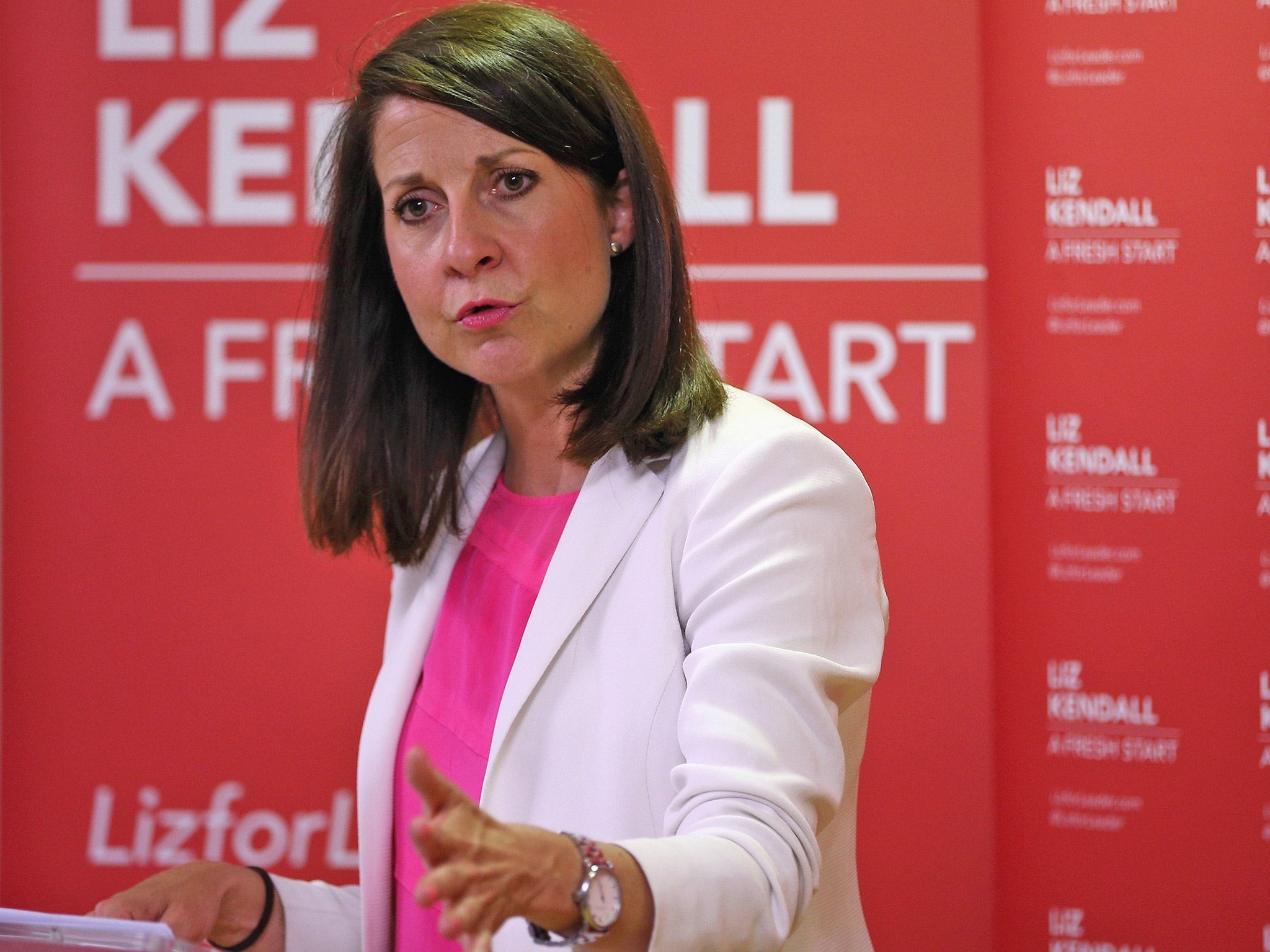 Liz Kendall speaks to party supporters in London on Tuesday (Getty)