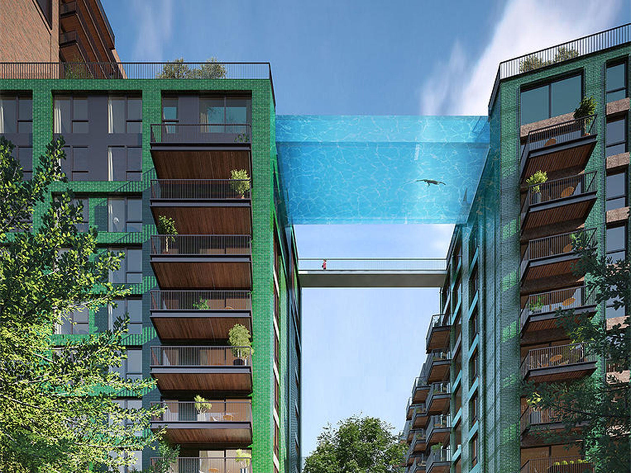 The design for the pool at Embassy Gardens, Nine Elms