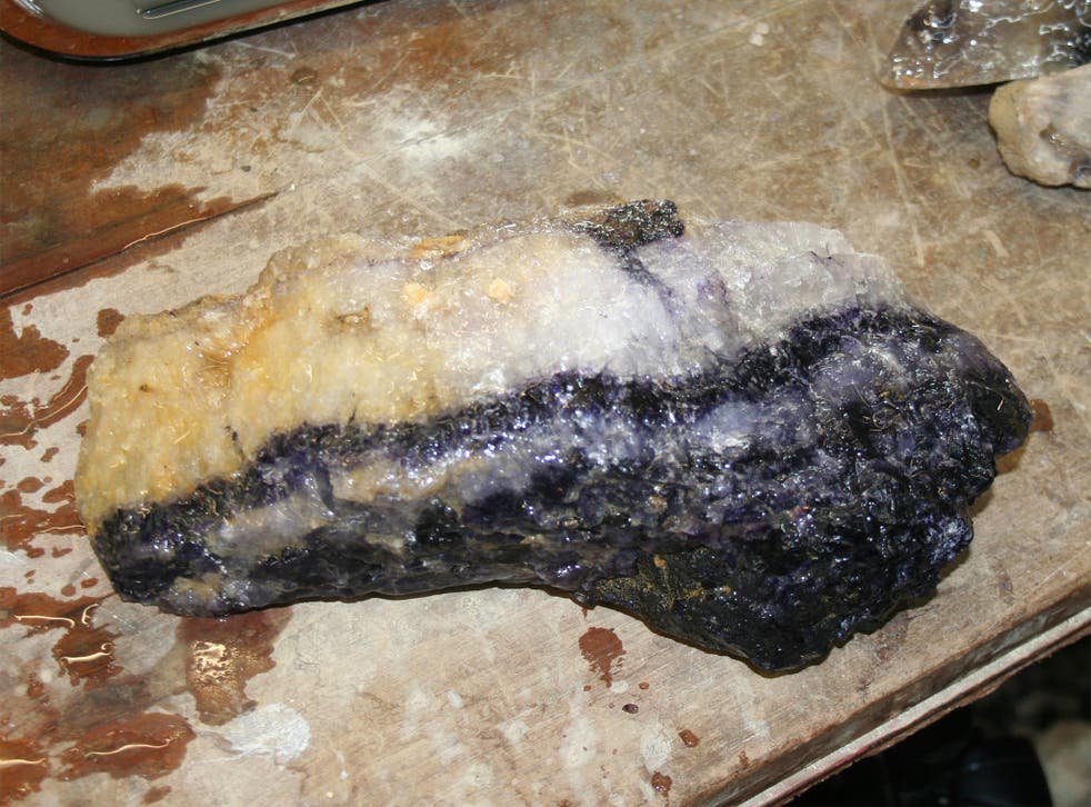 Rock solid: a piece of the Blue John from Treak Cliff Cavern