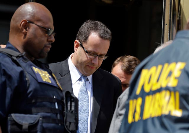 <p>Jared Fogle leaves the Federal Courthouse in Indianapolis.</p>