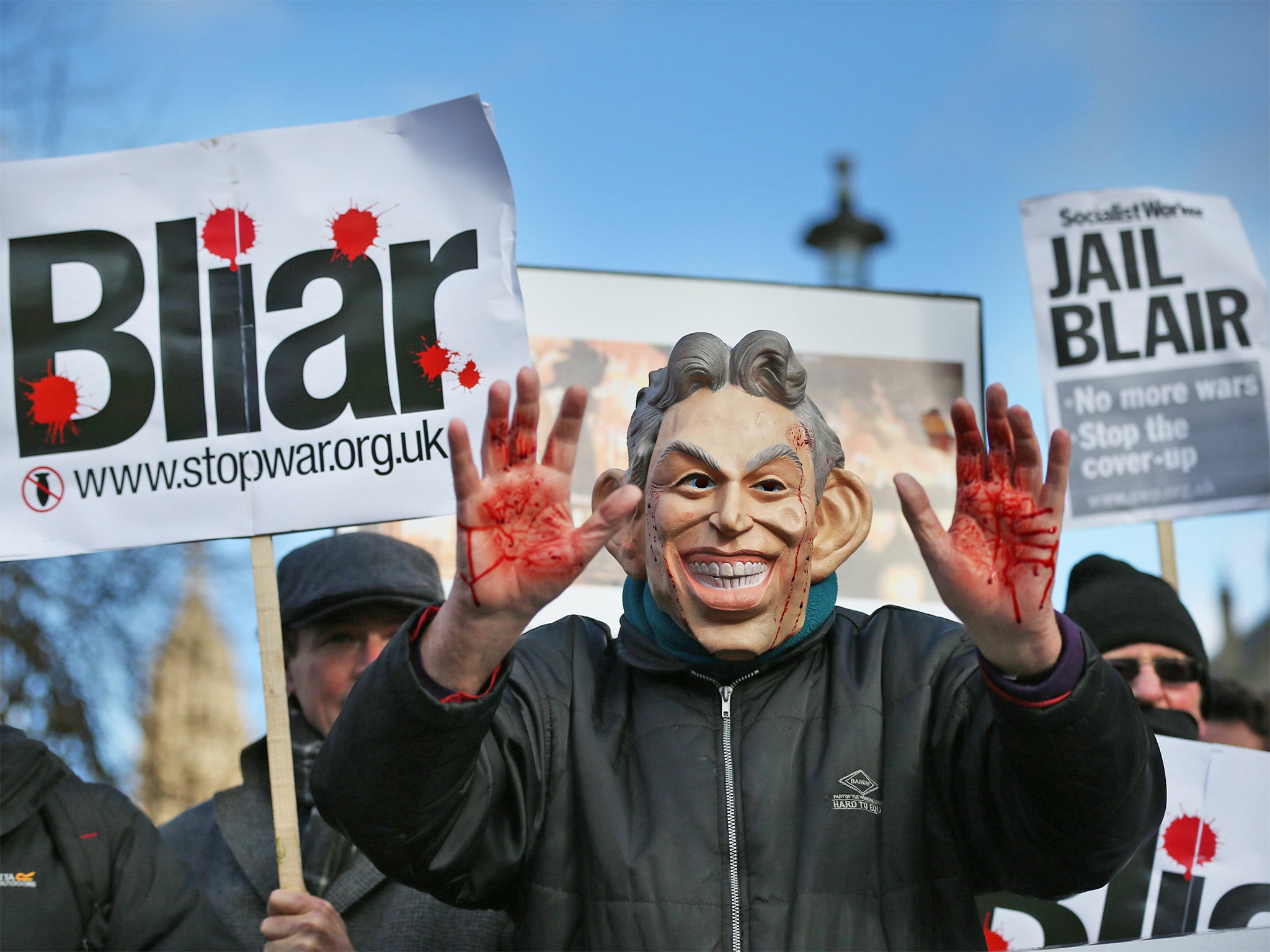 Protesters, here outside Parliament in January this year, continue to call for the report’s publication (Getty)