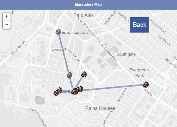 The Marauder's Map extension allowed users to track their friends' locations (Pic: Aran Khanna/Medium)