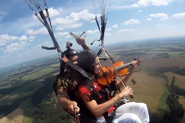 Russian band records song while paragliding 650 metres above ground