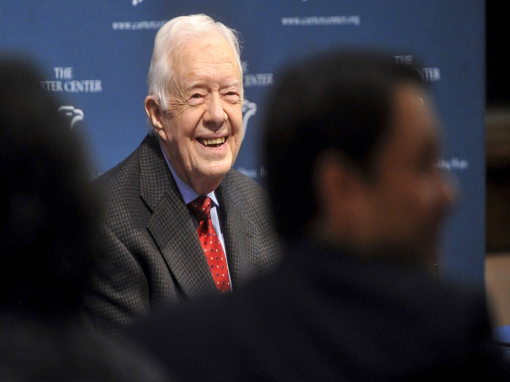 Jimmy Carter speaking on Thursday in Atlanta