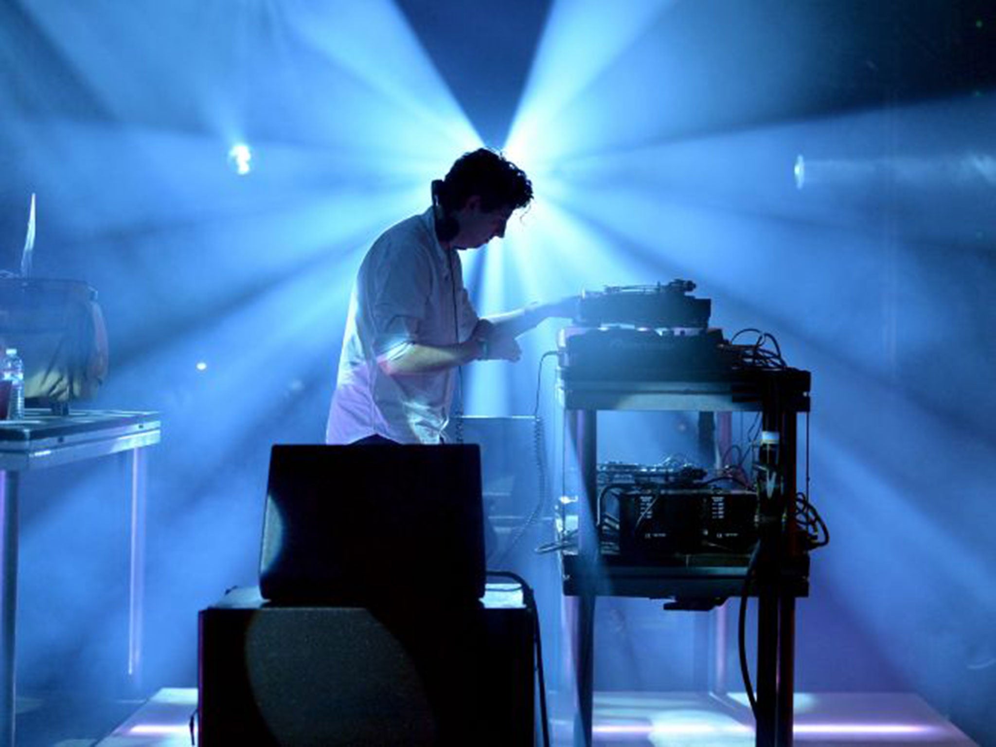 DJ Jamie xx performs onstage during day 3 of the 2015 Coachella Valley Music &amp; Arts Festival