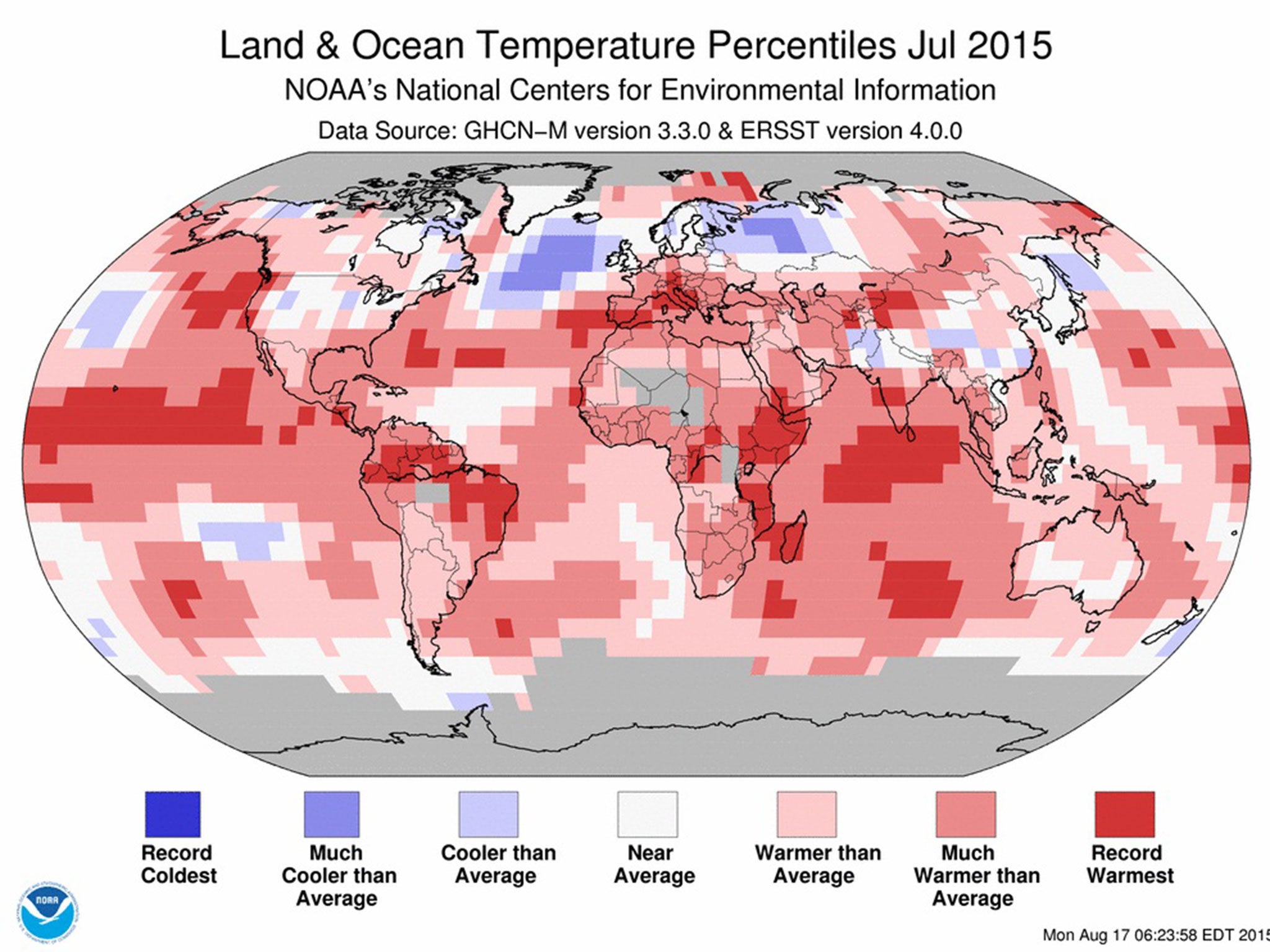 July was the hottest month on record, the US National Oceanic and Atmospheric Administration has said (NOAA)