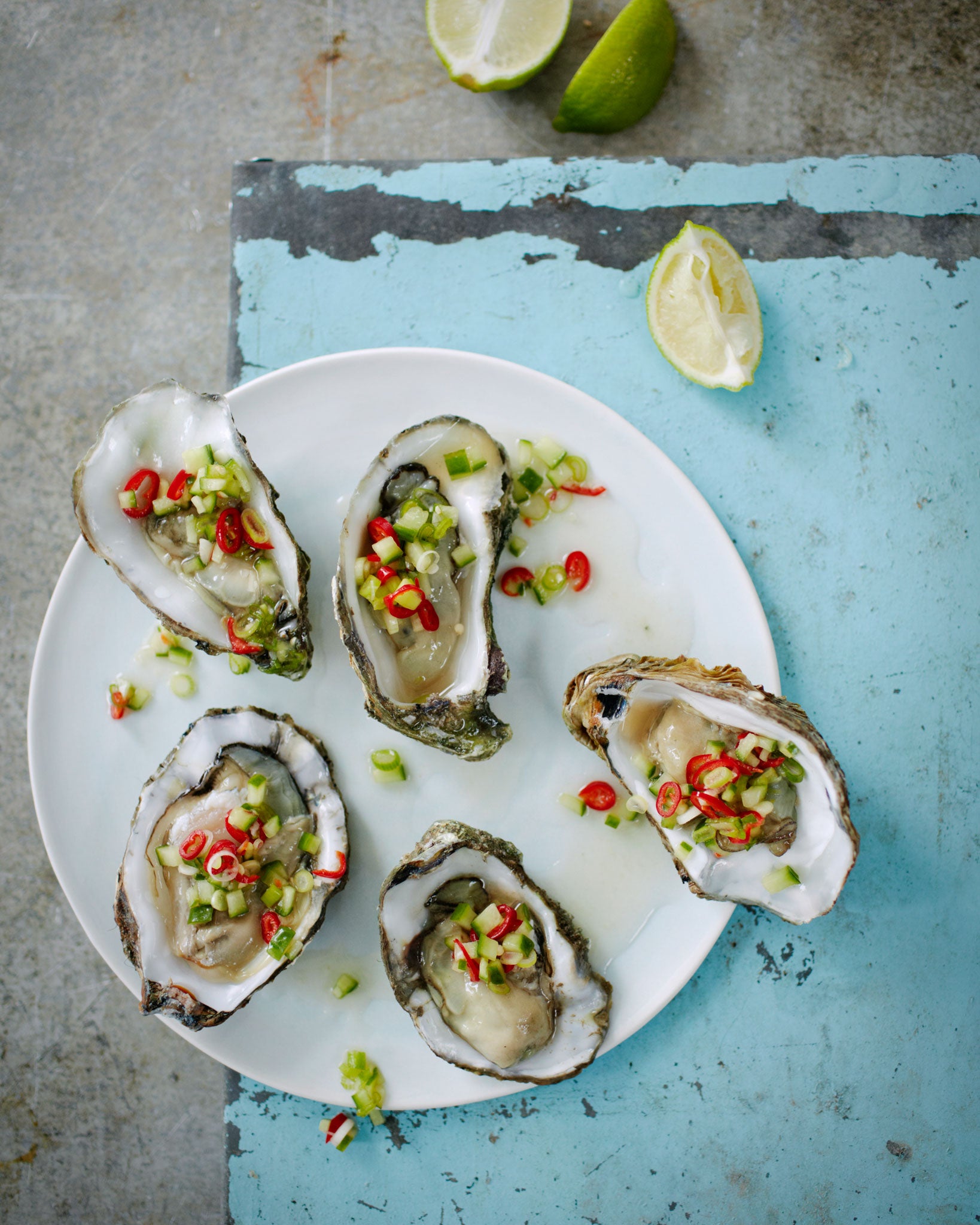Punchy dressing: Oysters with chilli