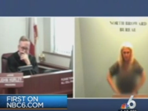 Nbc Porn - Amateur porn star flashes breasts at judge in middle of ...