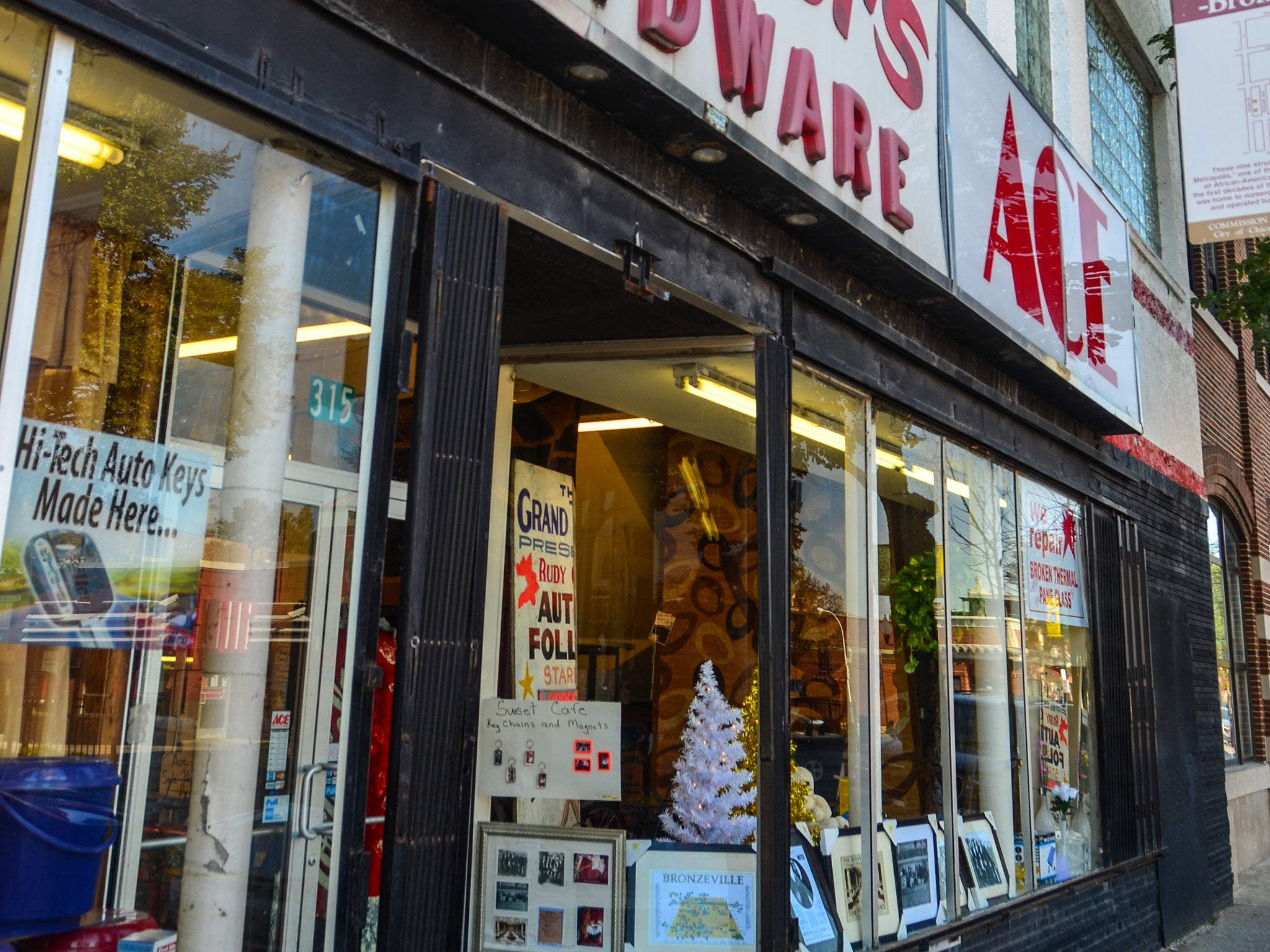 Built as an automotive garage in 1909, became legendary jazz venue Sunset Cafe in 1921. Now Meyer's Ace Hardware on 35th Street.