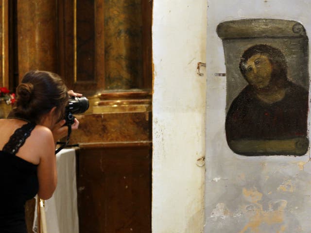 Cecilia Gimenez's attempt to restore Ecce Homo by Elias Garcia has become a tourist attraction in its own right