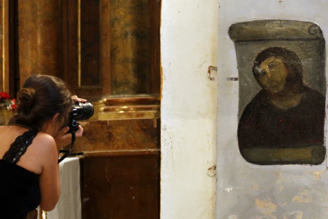 Cecilia Gimenez's attempt to restore Ecce Homo by Elias Garcia has become a tourist attraction in its own right