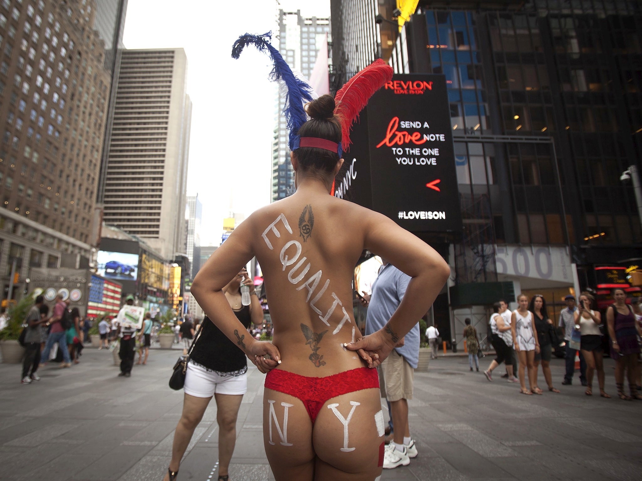 New York's mayor has promised a crackdown against the 'painted ladies' of Times Square