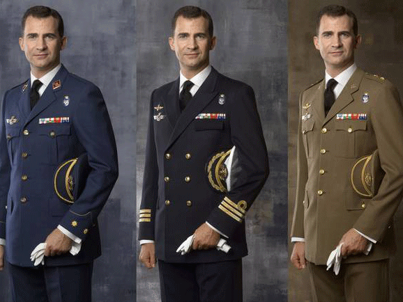 These images caused controversy in Spain after people claimed that Prince Felipe had been photoshopped into different military uniforms